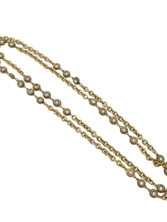 CHANEL Chain belt belt vintage Plated Gold/Rhinestone Women main image 8